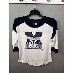 Morehouse School‎ Of Medicine Shirt Womens Small Raglan Blue White NEW ERA